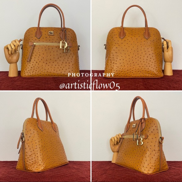NEW! Dooney&Bourke Caramel Ostrich Large Domed - Picture 8 of 9